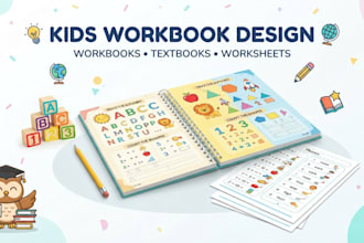 create educational workbooks, textbooks and engaging kids learning materials