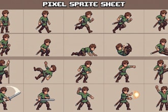 draw pixel art animation pixel art sprite sheet pixel 8bit character sheet