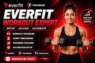 setup everfit trainerize truecoach workout program and hubfit everfit automation