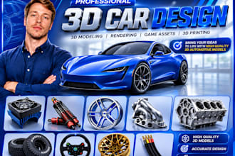 3d car design 3d vehicle model automotive renderig  for stl for 3d printing