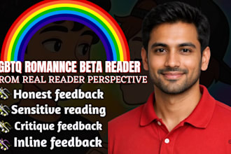 beta read and sensitive read your lgbtq romance novel as a queer reader