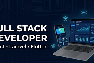 develop full stack apps with react, laravel and flutter