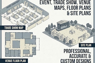 create event, trade show, venue maps, floor plans and site plans