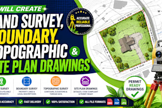 create land survey, boundary, topographic and site plan drawings