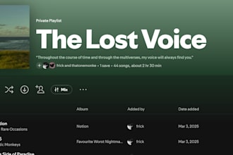 create a playlist based on your character or story