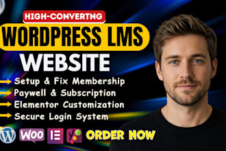 build wordpress membership website, lms website