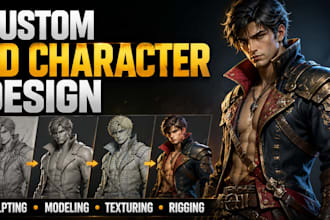 create professional blender character modeling, 3d sculpting and 3d design
