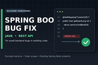 fix java spring boot rest API and backend bugs