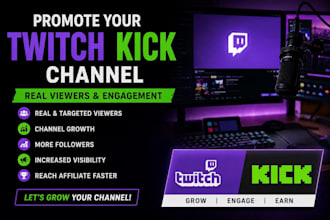 promote your twitch and kick channel for affiliate and partner growth