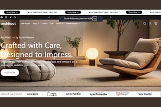 build luxury furniture shopify store interior home decor furniture website