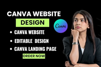 canva website design, canva landing page, canva business website, canva website
