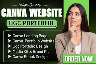 design canva website ugc portfolio canva website design canva landing page