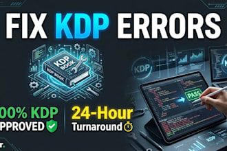 fix kdp error, book file bleed, cover errors, and manuscript upload issues