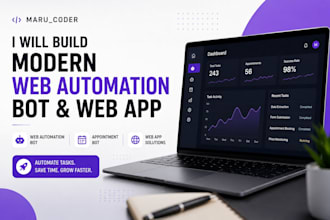 build a modern responsive web automation bot, web app, appointment bot, web bot