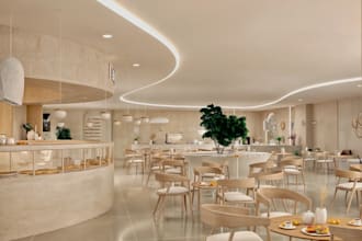 redesign restaurant interior 3d rendering,cafe, bakery shop,2d architecture plan