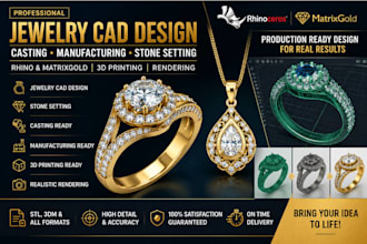 jewelry cad design, casting, manufacturing, stone setting, 3d printing readring