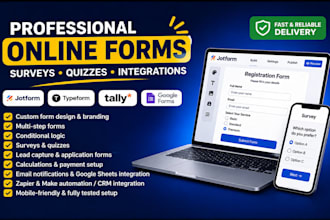 create jotform typeform online form survey tally quiz google form integration