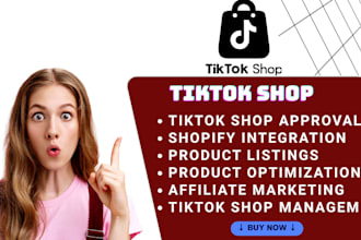 set up tiktok shop, I will manage tiktok shop