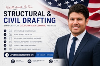 structural and civil drafting support for california and colorado projects