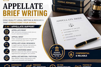 draft expert appellate briefs, reply briefs and legal research