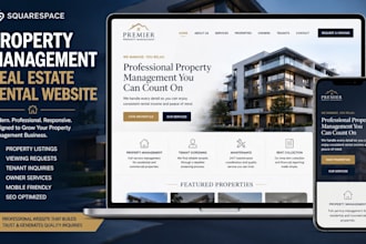 create squarespace property management real estate website rental service