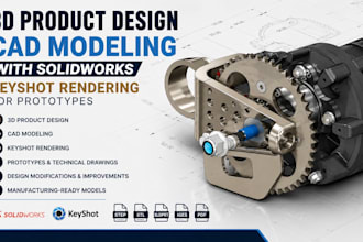 3d product design cad modeling with solidworks keyshot rendering for prototypes
