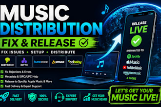 fix issue, manager and distribute your music using major streaming platforms