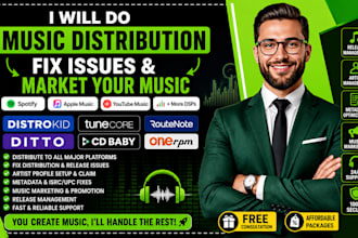 fix distribution issues, music marketing, music manager and music distribution
