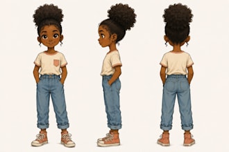 design a complete character reference sheet