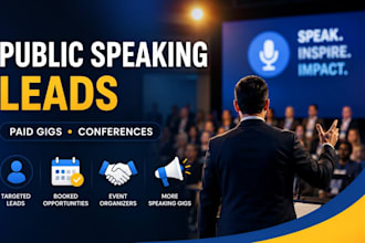 provide targeted public speaking leads and booked gigs for speakers