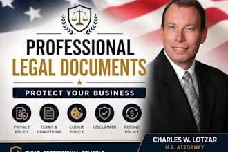 write privacy policy, terms and conditions, legal documents and policies