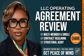 review audit and redline your llc operating agreement and business contracts