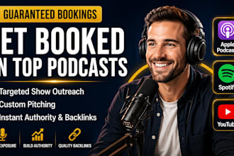 book podcast guests and pitch high profile shows for audience growth