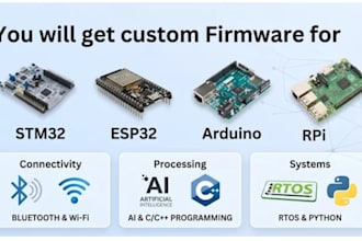 develop esp32 esp8266 stm32 raspberry pi firmware and j1939 embedded systems