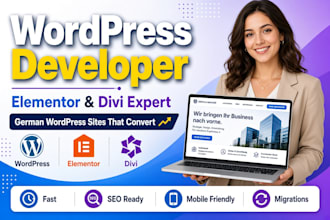 build or redesign german wordpress website landing page with elementor or divi