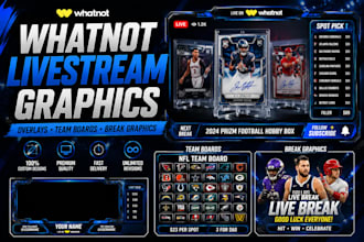 design custom sports card break graphics and team boards