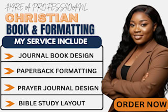 do christian book formatting, journal book design, kdp book publishing