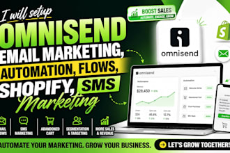 setup omnisend email marketing automation flows shopify SMS marketing klaviyo