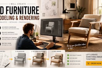 create 3d furniture modeling and rendering, 3d home furniture 3d animation video