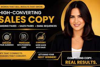 high converting sales copy ,landing pages, sales pages and email sequences