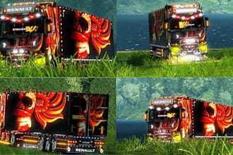 create custom 3d quality ets 2 and ats skin and trucks, ets trailer