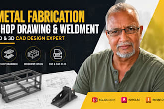metal fabrication shop drawing, weldment, dxf cad autocad solidworks expert