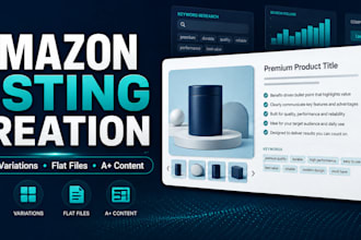 create and optimize amazon product listings and variations