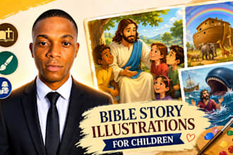 bible story illustration for children christian