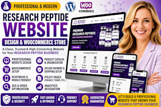 design peptide laboratory, research and biotech wordpress website