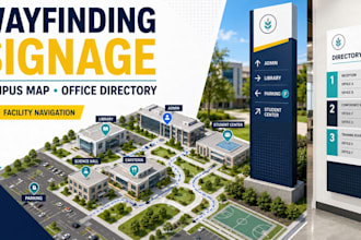 design wayfinding signage campus map office directory and facility navigation