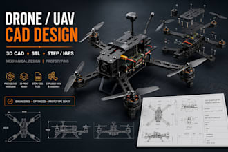 create 3d cad drone design, stl files