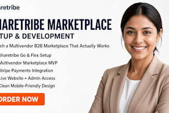 build sharetribe go website, flex b2b marketplace, multivendor mvp development
