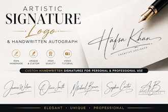 design artistic handwritten signature logo, autograph and signature design style