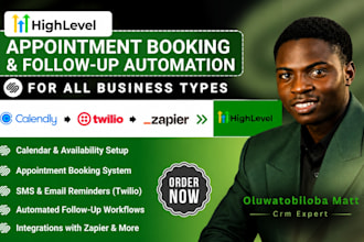 setup gohighlevel, calendly, twilio and zapier booking automation